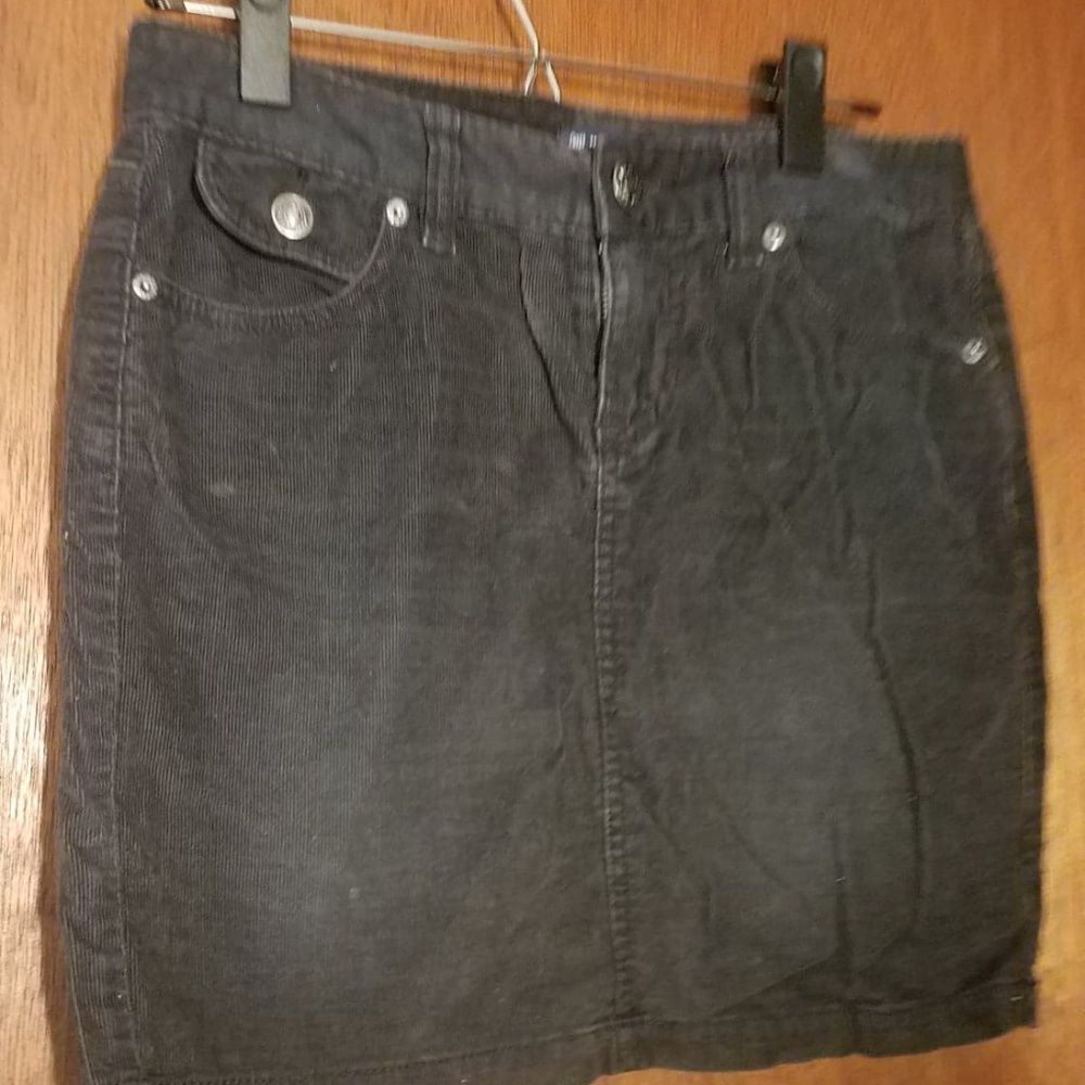 Grey Corduroy Pencil Skirt